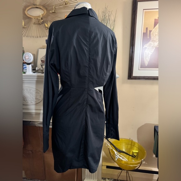 MINKPINK Allegra Twist Shirt Dress in Cotton black size L - Picture 13 of 16